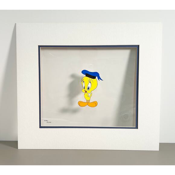 Warner Brothers Animation Art 1992 Sericel LTD Ed Anchors Away Tweety Mounted - Picture 1 of 8